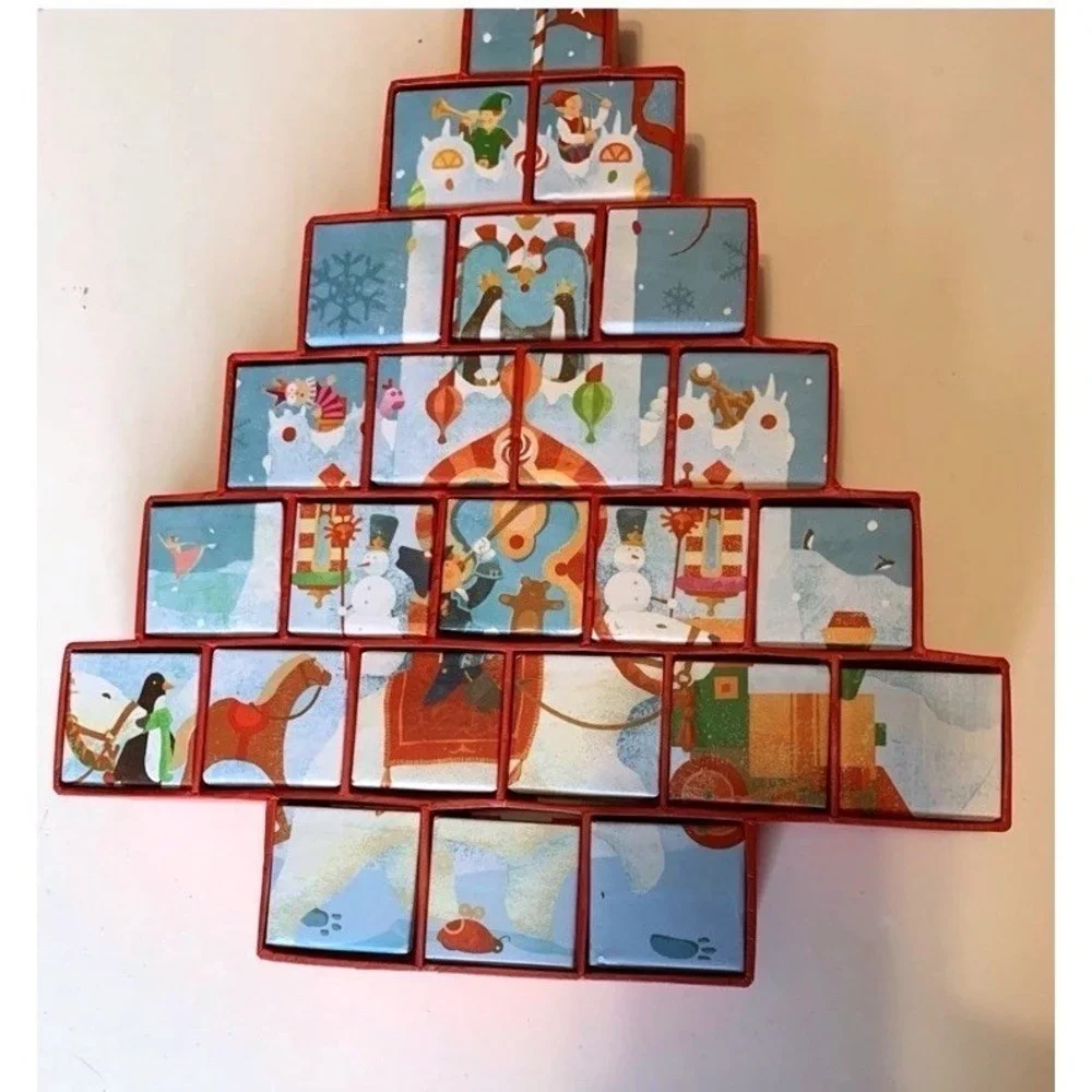 2007 STARBUCKS CHRISTMAS TREE ADVENT CALENDAR REVERSIBLE GIFT DRAWERS USED EMPTY